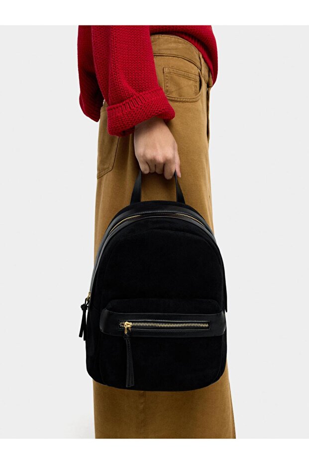 Kadın Deri Efektli Basic Sırt Çantası - 1