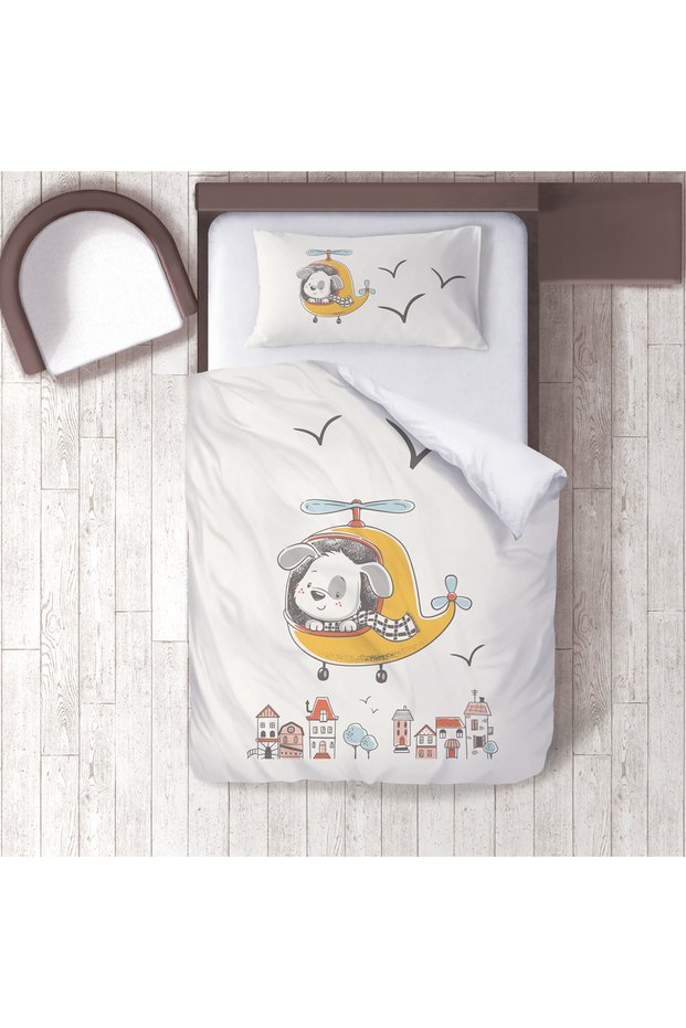 Children's Room Cotton Lu Duvet Cover Set Bed Sheet Sız Uçan Köpek