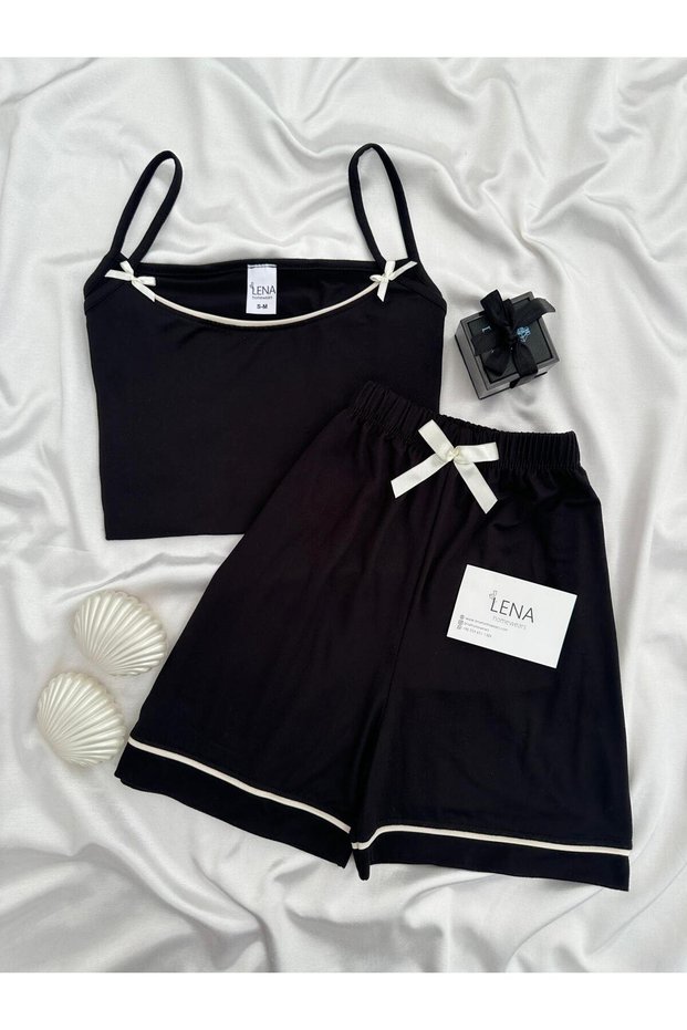 Women's Bow Detail Shorts Pajama Set