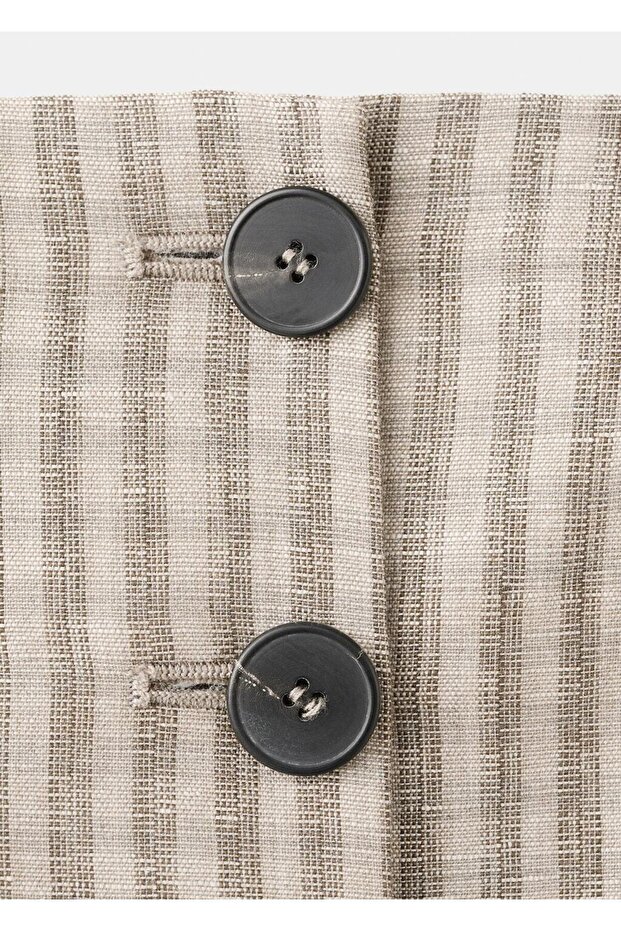 Düğmeli straplez bluz - 7