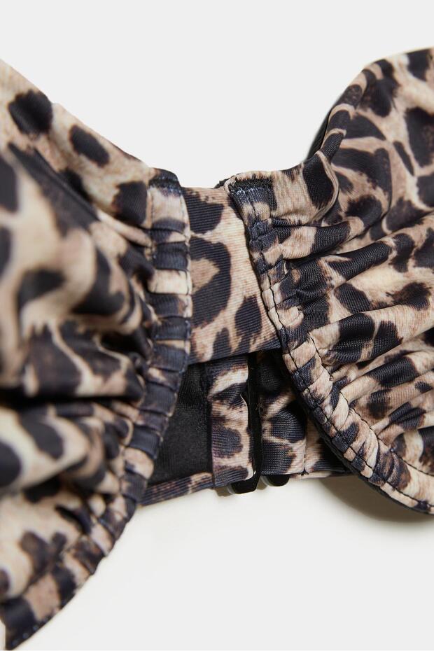 Desenli balkonet bikini üstü - 8