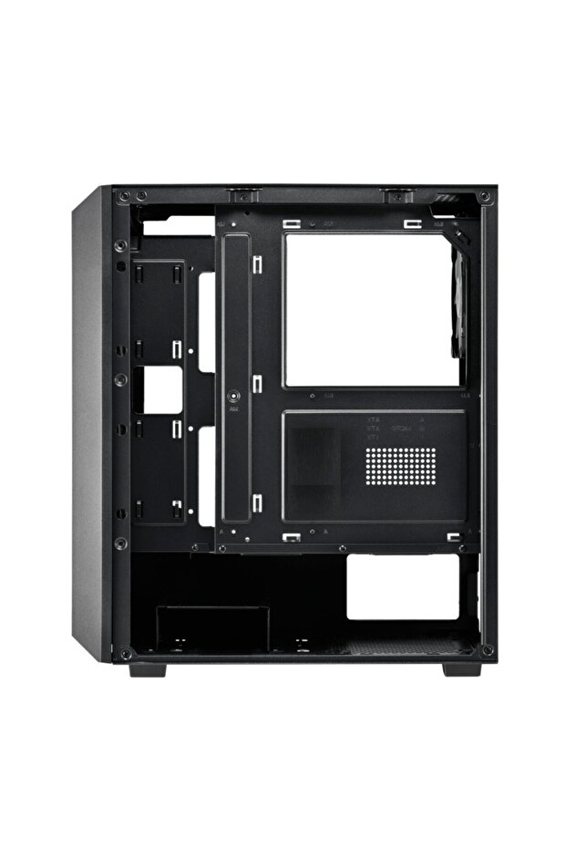 VENTO VG4200S بدون وحدة تزويد طاقة، مروحة RGB مقاس 4x12 سم، لوحة شبكية E-ATX، 2xUSB2.0/1xUSB3.0، هيكل ألعاب أسود
