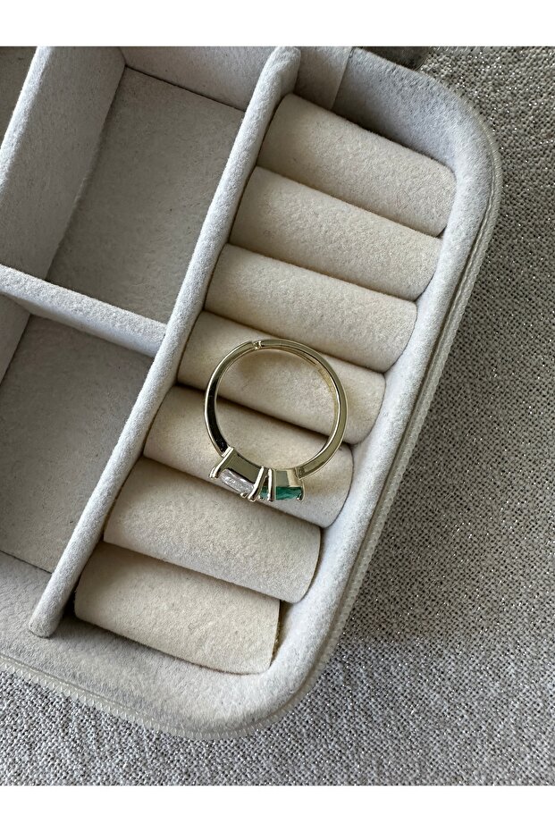 خاتم ذهبي فيروزي من نوع تو تو مرصّع بالأحجار - 2