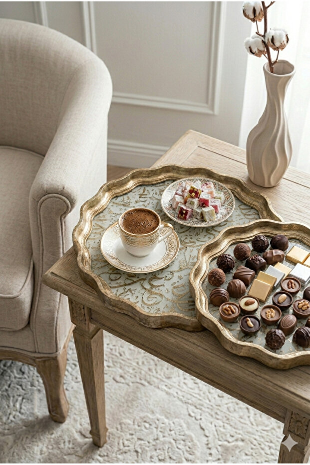 طقم صواني تقديم متعدد الاستخدامات بتصميم فريد - 4