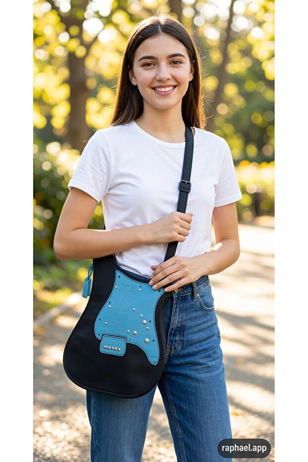 Real Leather Adjustable Shoulder Strap Guitar Bag Hand Stitching