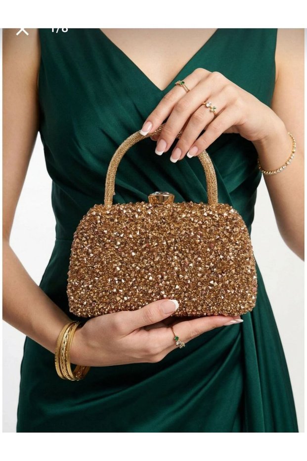 Women's Crystal-Embellished Evening Bag, Special Occasion Bag, Graduation Bag, Valentine's Day Bag