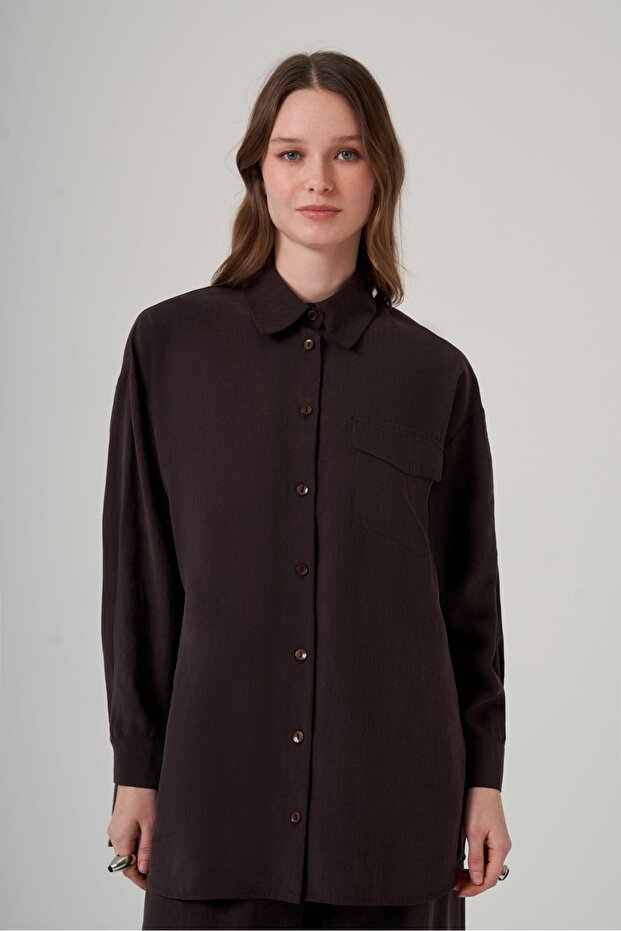 1063 Basic Gömlek Takım – Kahve - 3