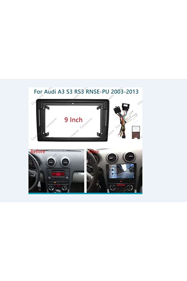 Android 9 Inch Multimedia Dashboard Panel Frame + Socket Assembly for Audi A3 (2003-2012) - 3