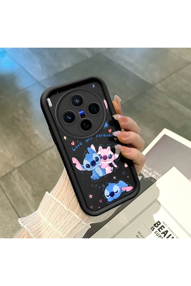 Vivo X300 Compatible Black Silicone Case Shockproof with Camera Protection Stitch