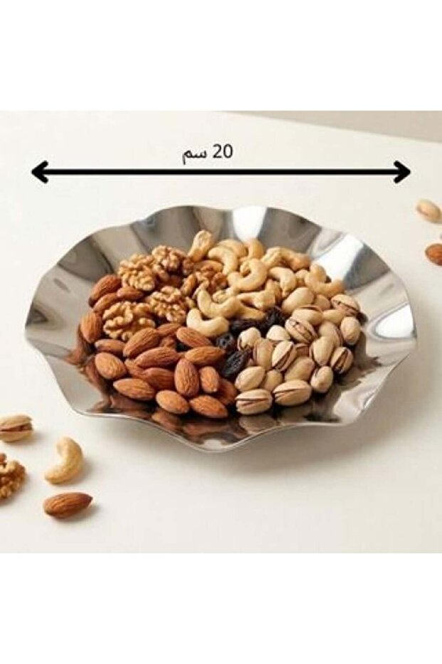 صحن تقديم الهبة بحواف موجعة - ستانلس ستيل مقاس 20 سم - 1