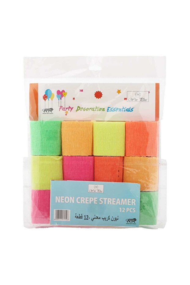 Win Plus Neon Crepe Paper Round EX316 12pcs