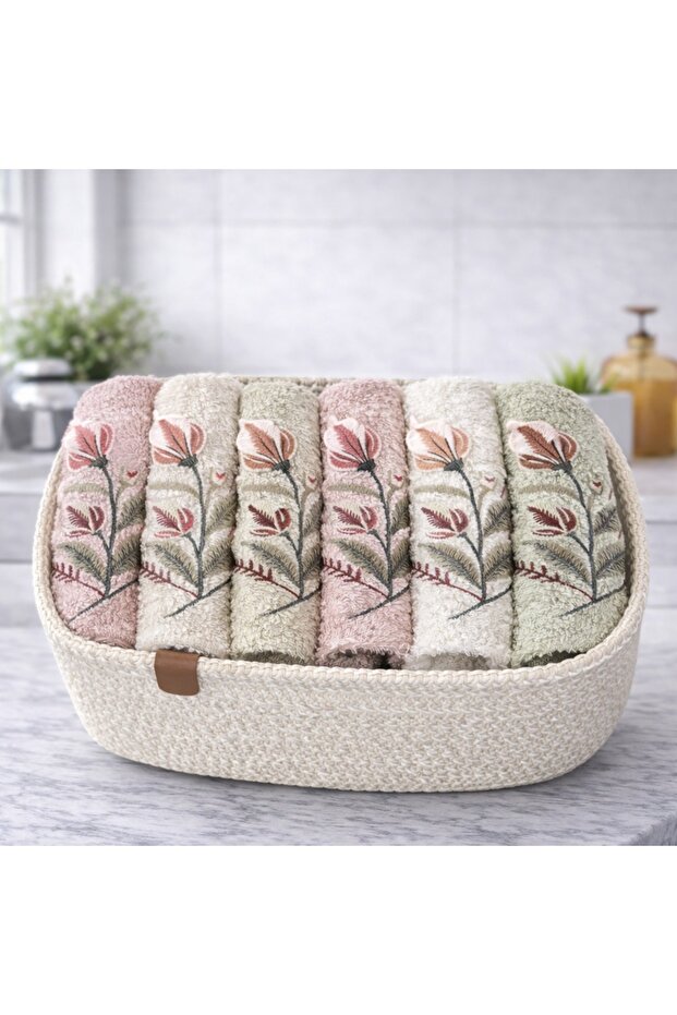 3D Embroidered Kitchen Towel | 30X50 cm | Sepette Sunukh | Set of 6