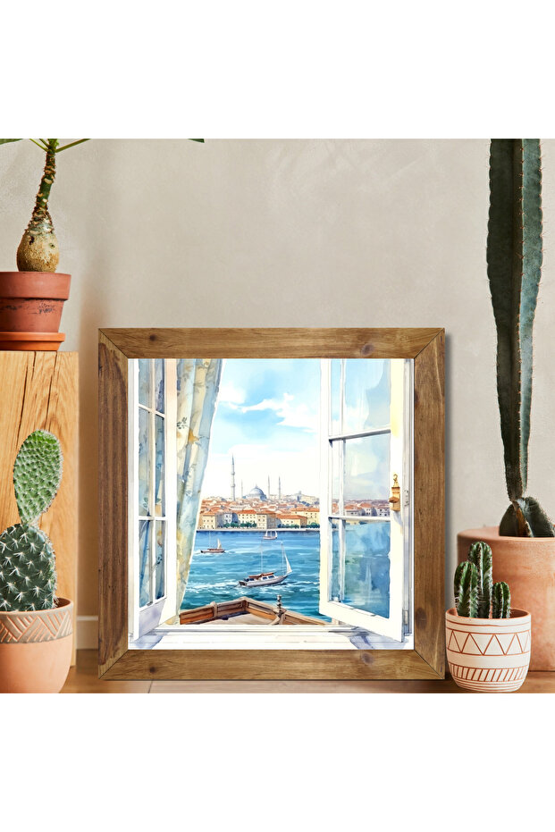 One Piece Real Wood Framed Kitchen Decor Painting Tranquility from the Window