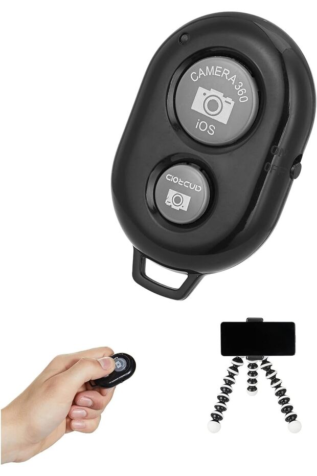 جهاز تحكم عن بعد أساسي للكاميرا بتقنية البلوتوث، متوافق مع نظامي iOS وAndroid، تحكم لاسلكي لالتقاط صور السيلفي - 1