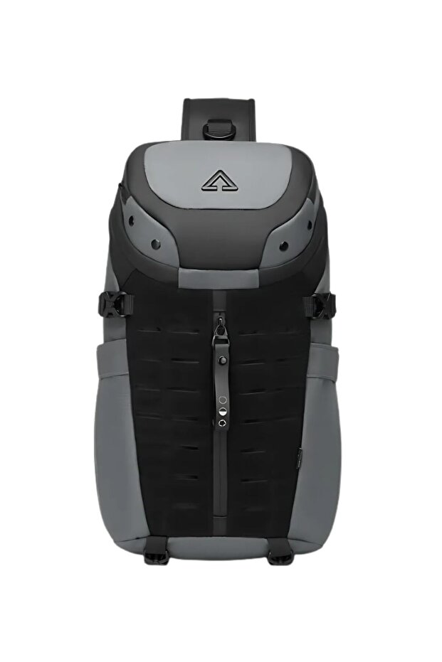 Waterproof Crossbody Sling Bag Men, Tripod Holder, Tablet Organizer, Anti-Theft, Grey, 9730