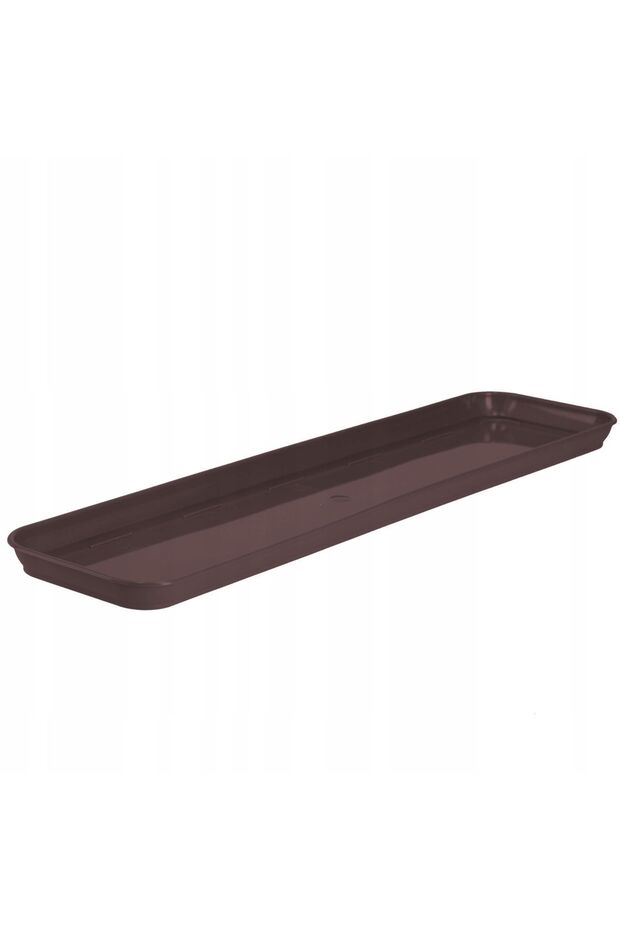 Flowerpot Stand 60cm Rectangular Plastic Tray Brown - 1