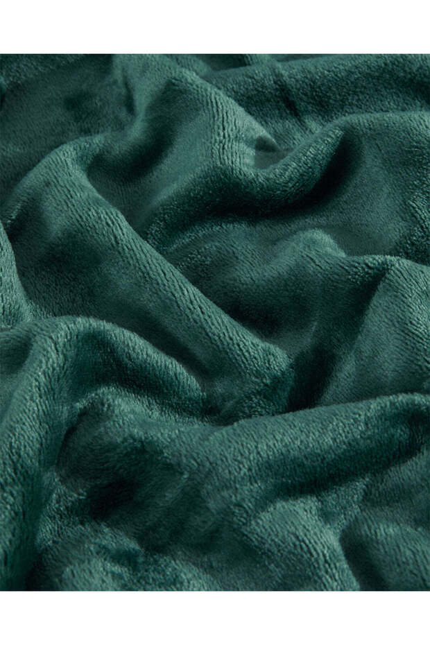بطانية فلانيل خضراء سادة - مقاس مزدوج - 4