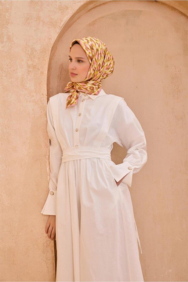 وشاح حريري بنقشة الفهد 4103D تويل - 1