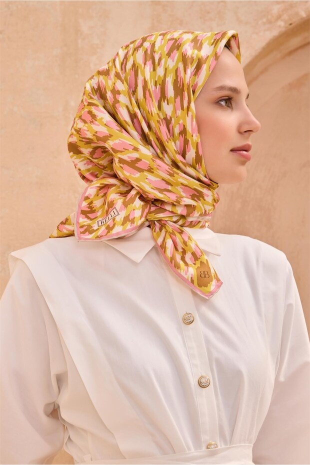 وشاح حريري بنقشة الفهد 4103D تويل - 2