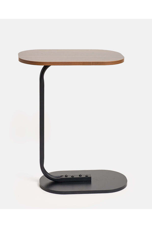 طاولة جانبية مستطيلة من خشب الجوز - ارتفاع 60 سم - 1