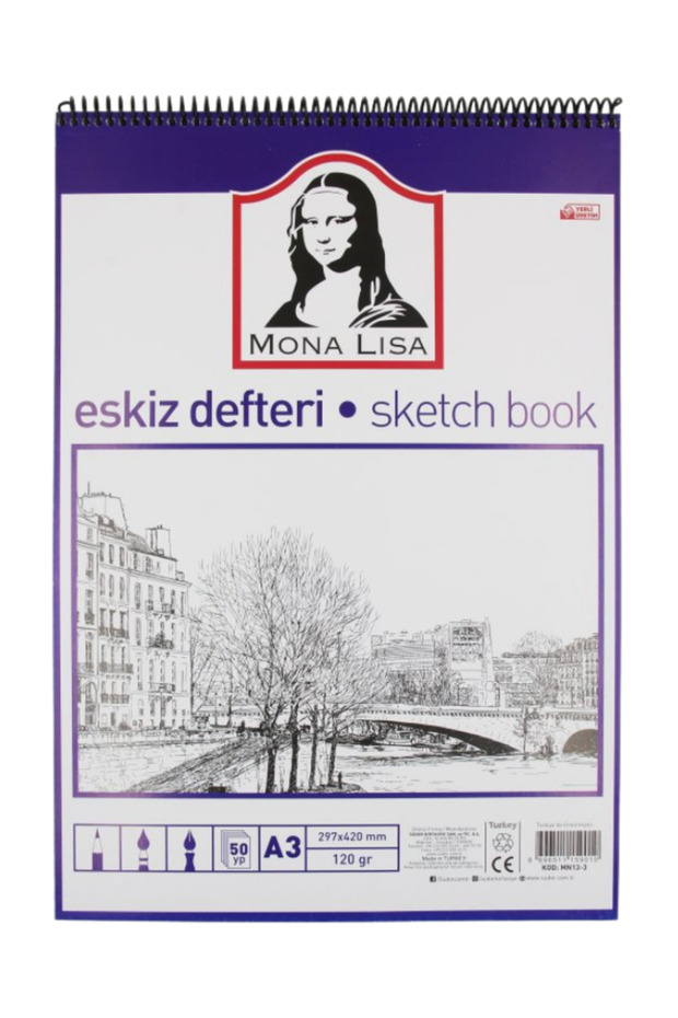Monalisa Sketchbook A3 120 g 50 Sheets Ring Bound (Mn13-3)
