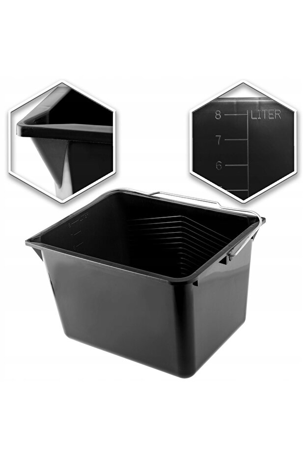 Paint Bucket 8 L Rectangular Buckets 6 pcs - 4