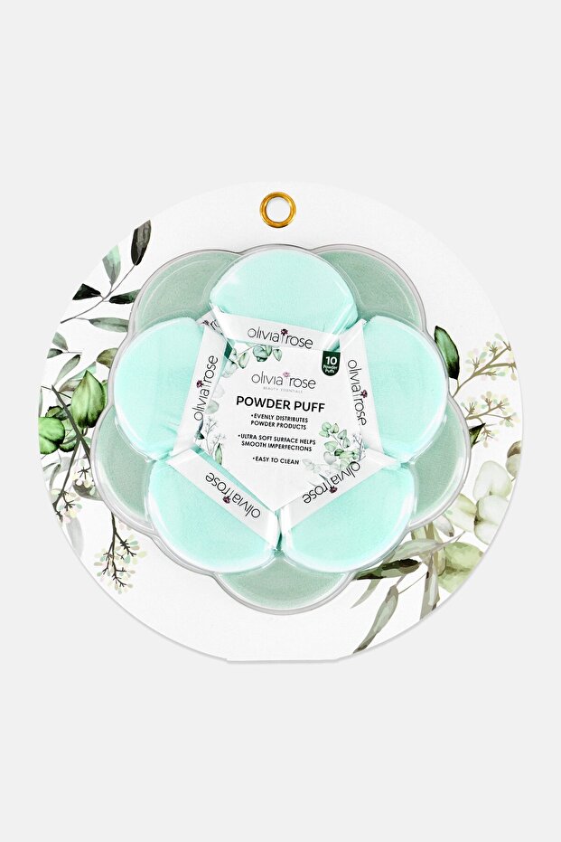10 Pieces Triangle Powder Puffs Set, Mint Green