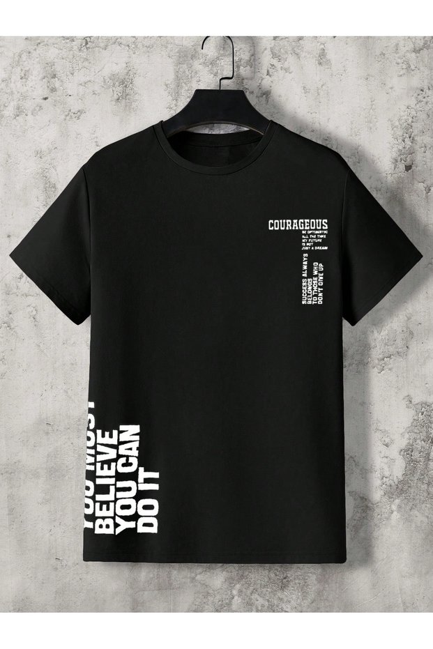 Men's Belive Printed Oversized Comfortable Daily Use Combed Cotton T-Shirt