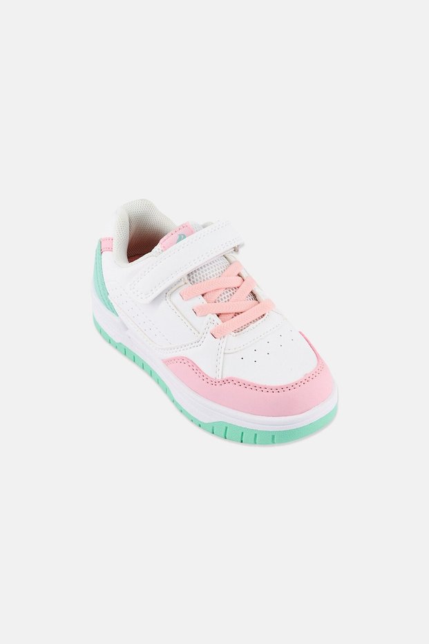 Toddlers Girl Velcro Closure Outdoor Shoes, White