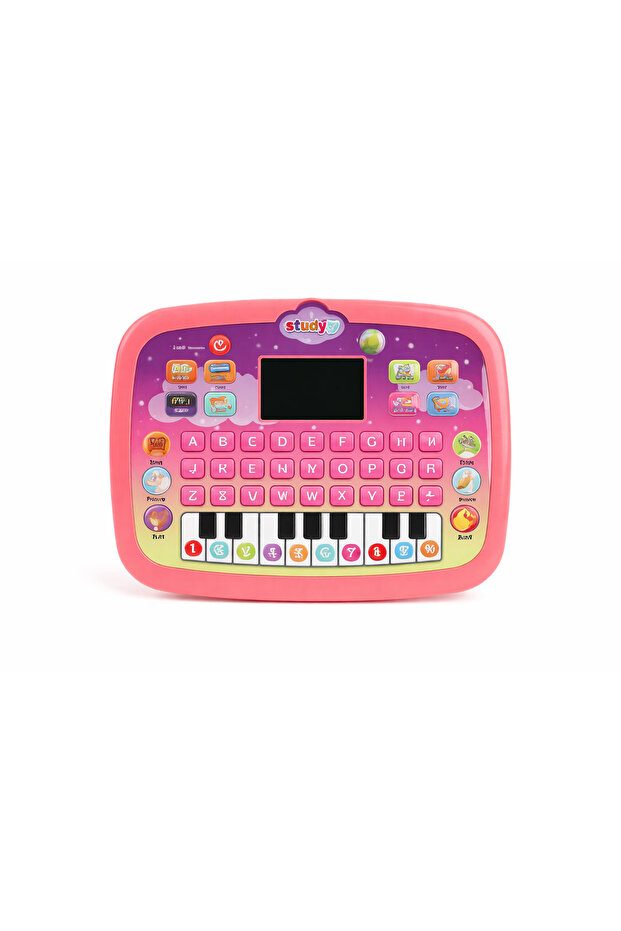 Kids Multifunction Early Educational Learning LED Tablet with Light and Music-Pink