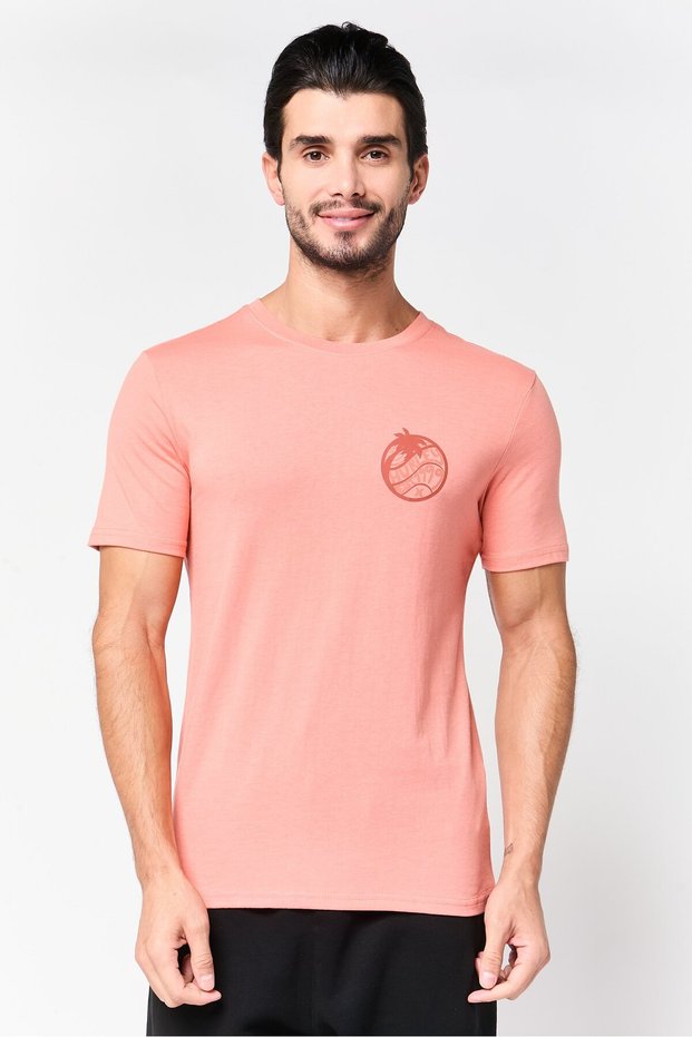 Men Sportswear Fit Short Sleeve Outdoor T-Shirt, Rust