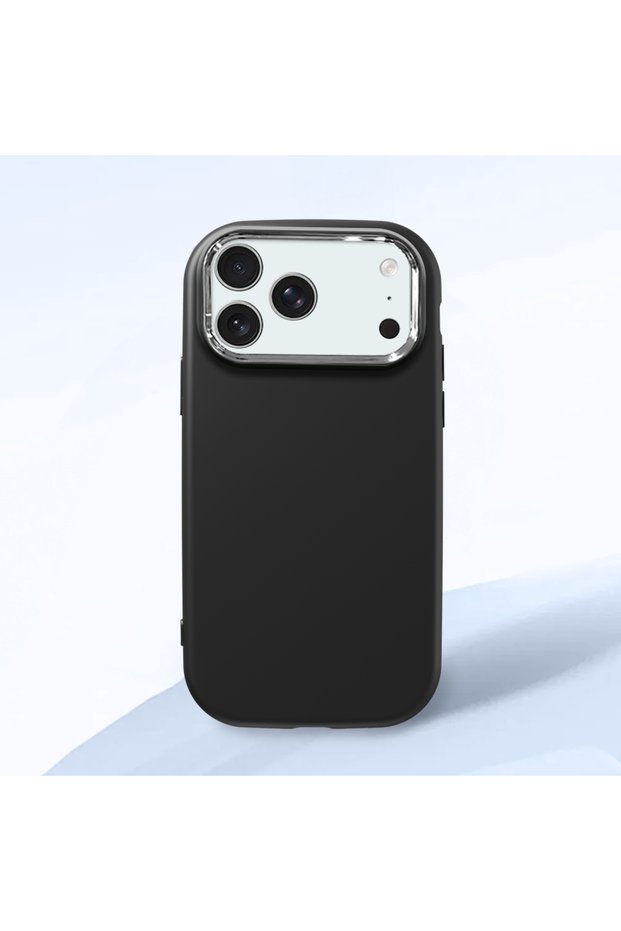 iPhone 18 Pro Max Compatible Case Camera Protector Black Patterned Silicone Lover Couple Phone Case
