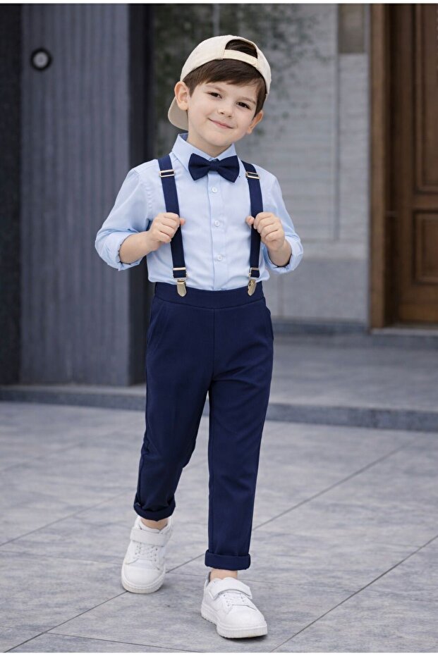 Navy Blue Elegance Brother and Sister Set – Price Is Per Piece - Ages 2/10 - (1 Size Larger Preferred)