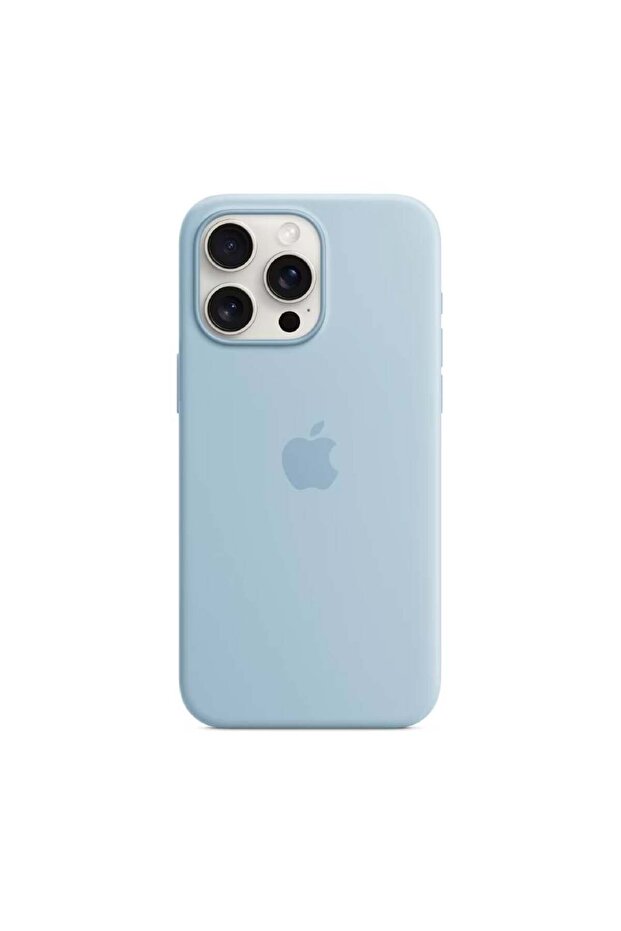 Compatible iPhone 15 Pro Max Case - Light Blue Silicone - 1