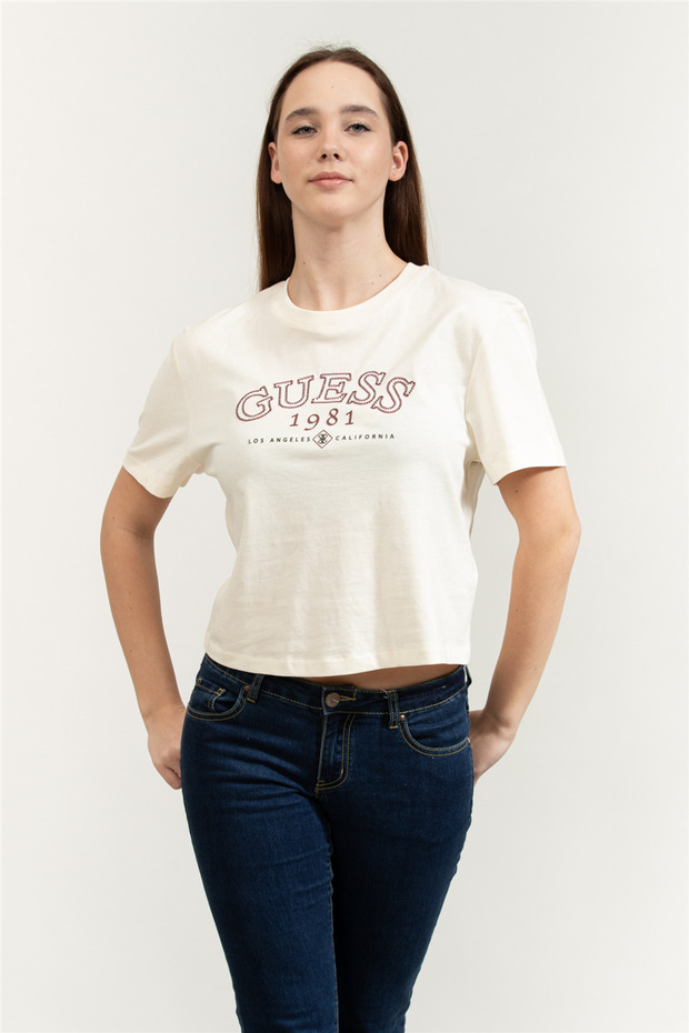Arianna Women's Active Boxy Fit Crew Neck T-Shirt White