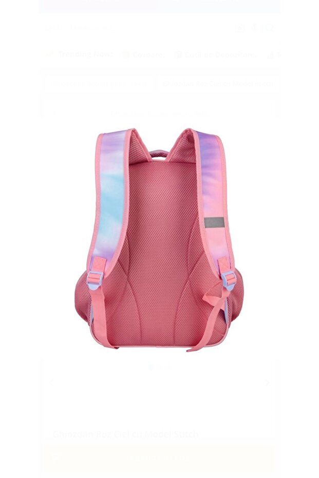 Ciel Pink Backpack with Stitch Pattern - 3