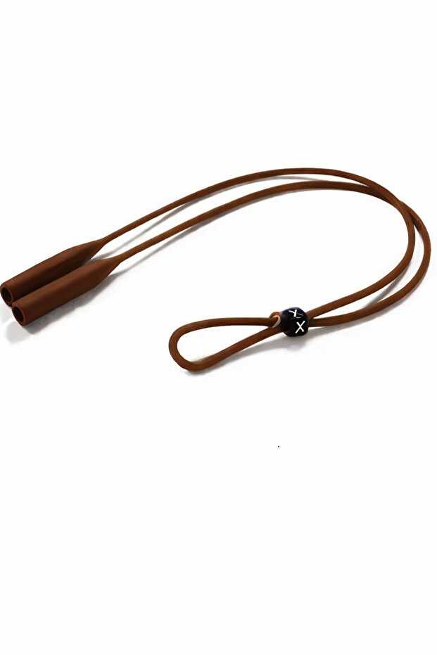 Adjustable Letter Detailed Silicone Glasses Strap / Glasses Cord Brown