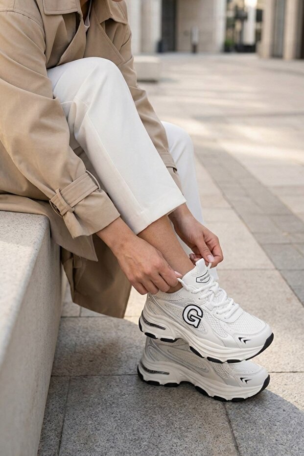 Sharon Imported Special Series Hidden Padded Women's Sneakers White