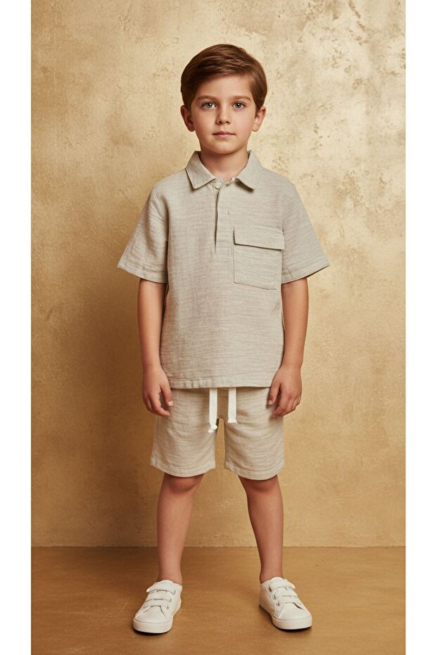 Nanica T-Shirt and Shorts Set for Ages 3-8 - Green