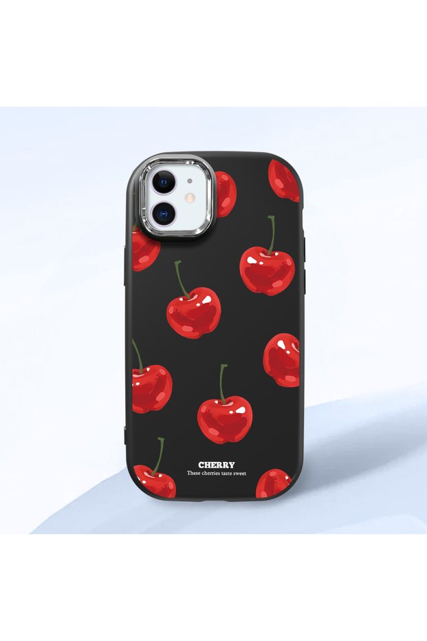 حافظة سيليكون سوداء متوافقة مع هاتف iPhone 11 مع حماية للكاميرا ماصّ للصدمات فيشين منقوش