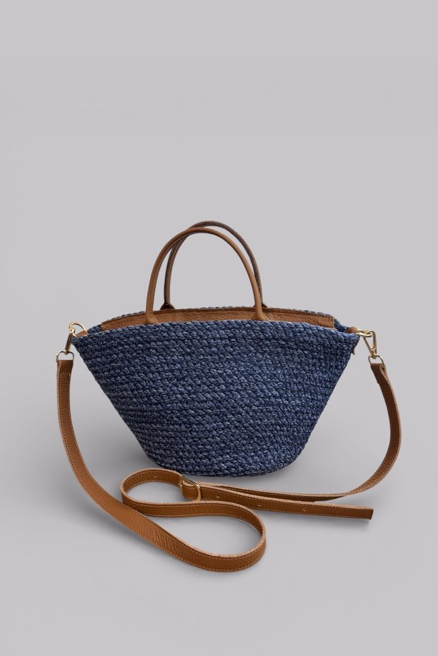 Nerina Genuine Leather Detailed Soft Rope Straw Look Women's Bag–Shoulder and Crisscross Straps Stylish Bag