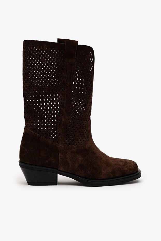Pera Brown Suede Leather Women's Summer Boots