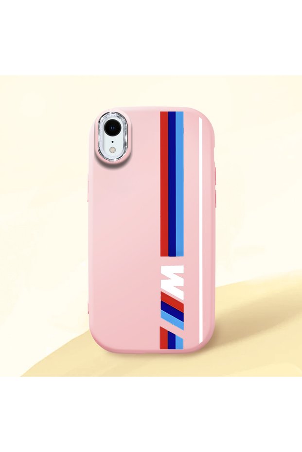 iPhone Xr Compatible Shock-Absorbing Camera Protected Pink Silicone Case Bmw Patterned
