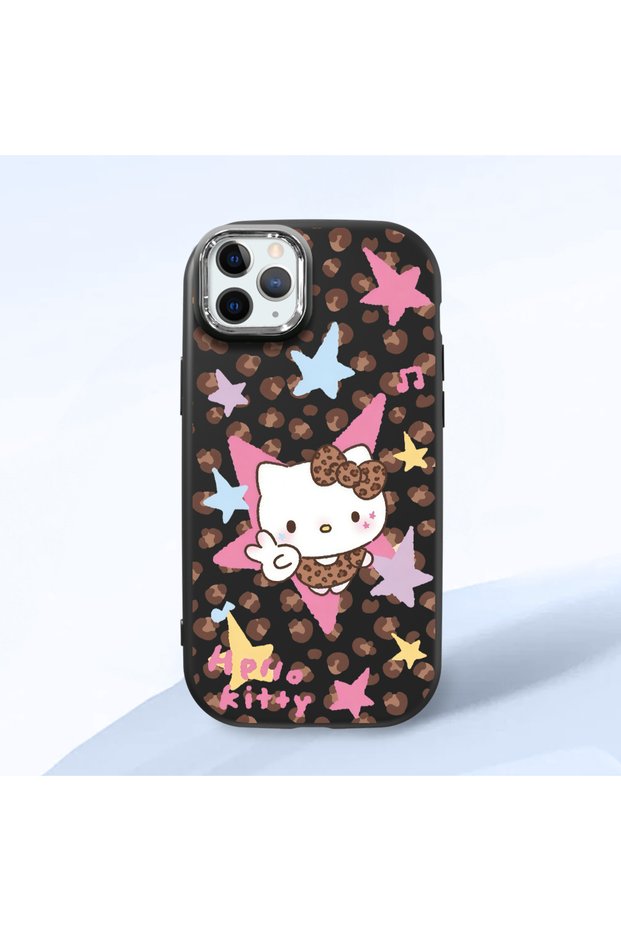 iPhone 11 Pro Max Compatible Shock-Absorbing Black Silicone Case with Camera Protection Kitty