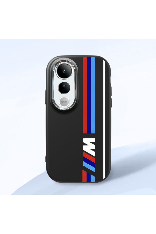 Vivo V50 Lite 4G/5G Compatible Shock-Absorbing Camera Protected Black Silicone Case Bmw Patterned