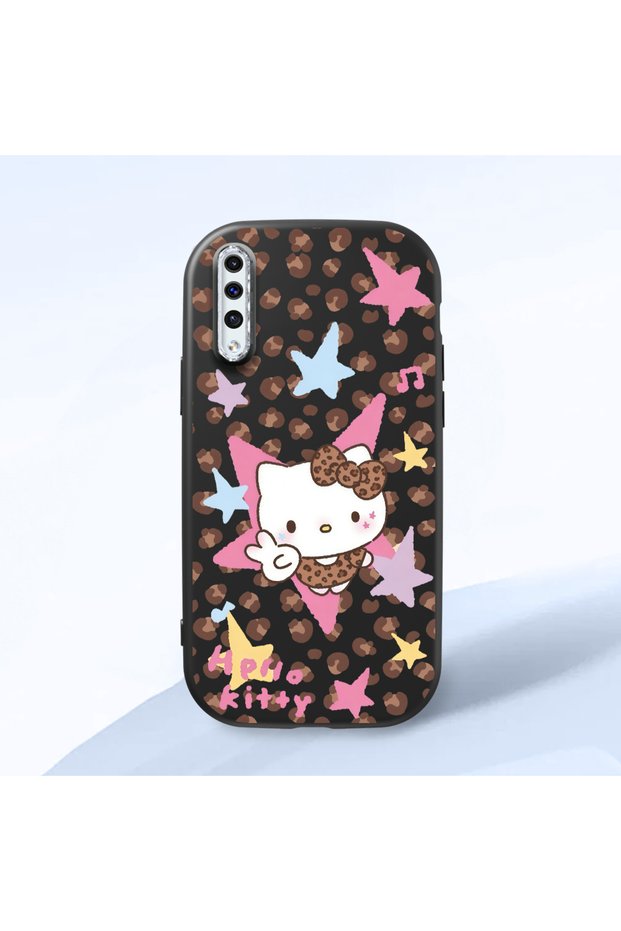 Samsung Galaxy A50/A50S/A30S Compatible Shock-Absorbing Camera Protected Black Silicone Case Kitty