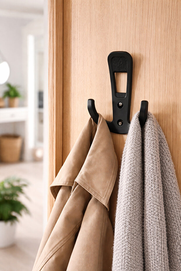 Ergün Black Coat Rack Hanger, Luxury Coat Hanger, Wardrobe Hanger, Wall Hanger, Coat Rack Hanger