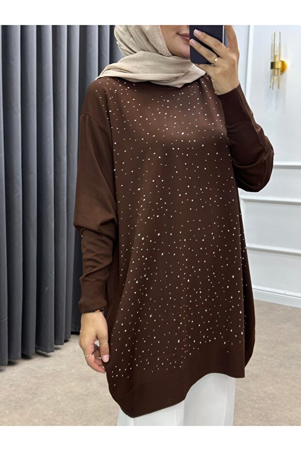 TAŞLI MERSERİZE TUNİK - 1