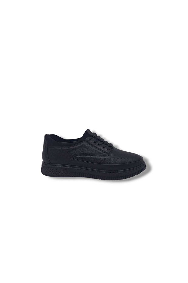 Banner 05 Men's Black Socks Model Genuine Leather Casual Shoes