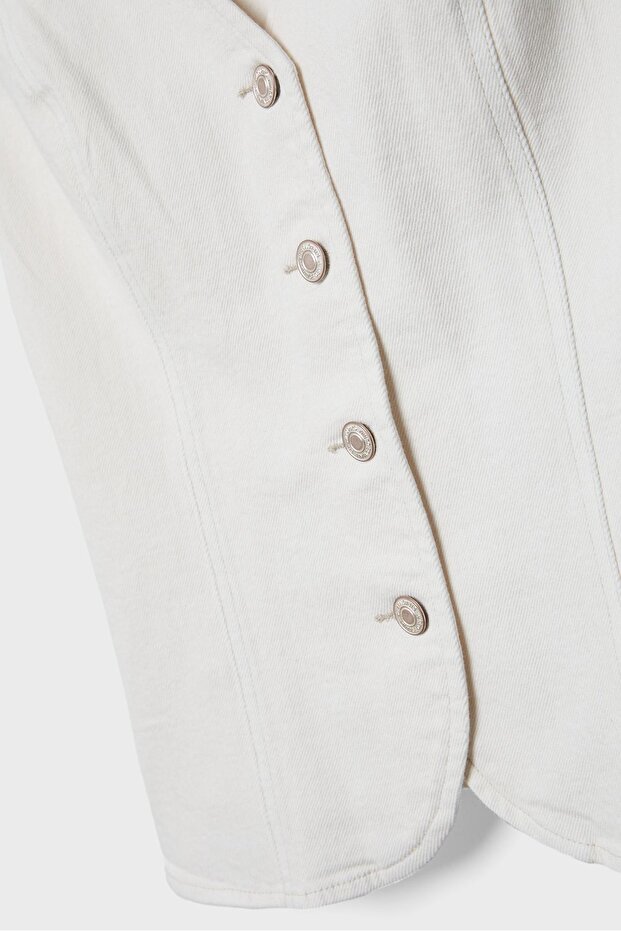 Vücudu saran denim top - 8